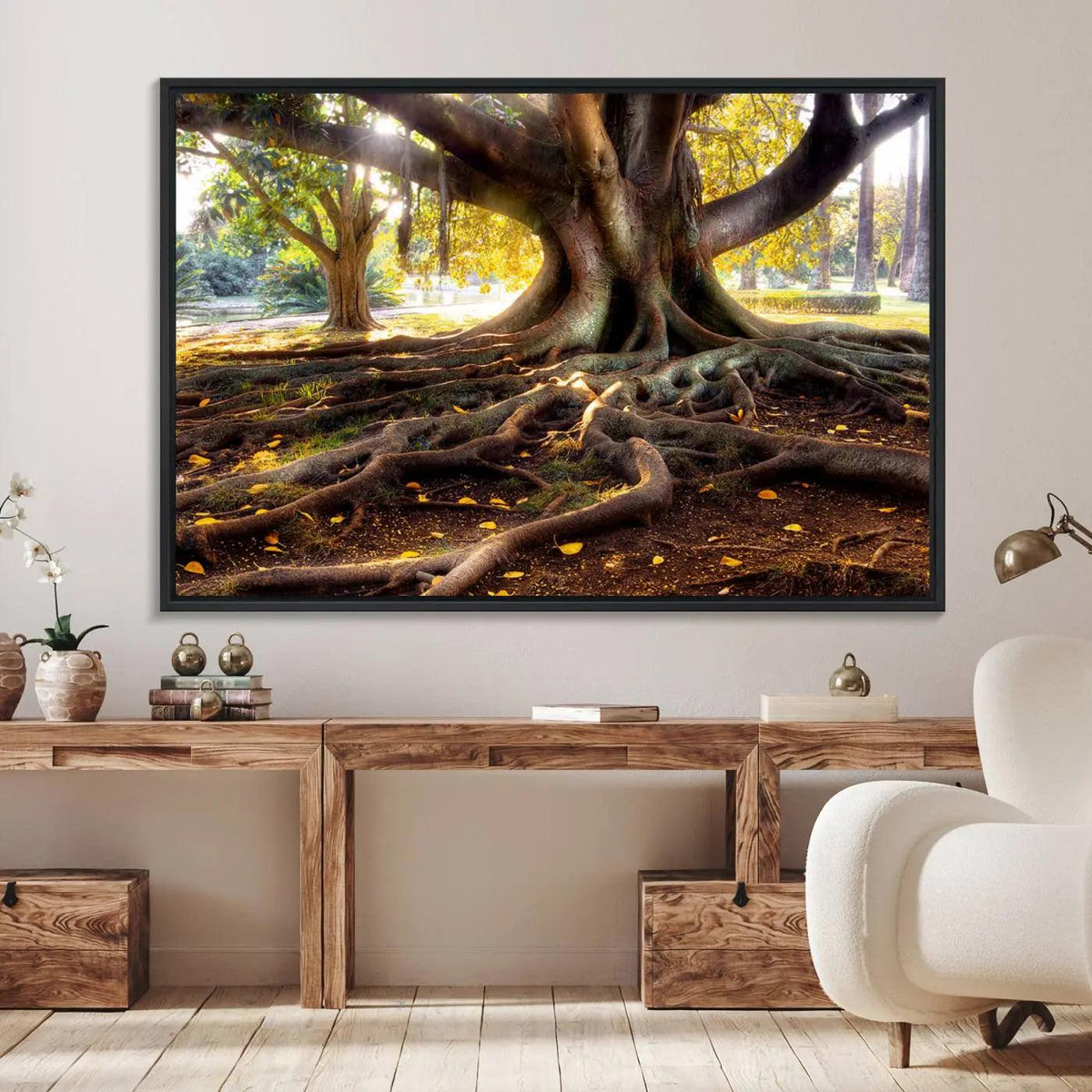 Banyan Tree Canvas Wall Art Print - Majestic Roots and