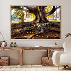 Banyan Tree Canvas Wall Art Print - Majestic Roots and