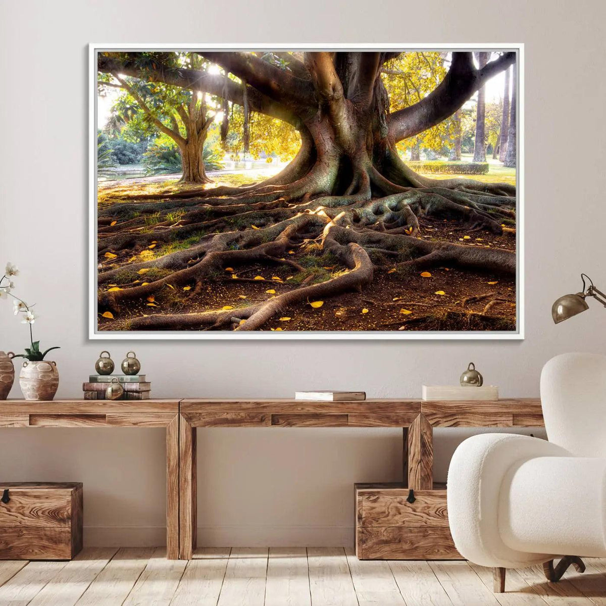 Banyan Tree Canvas Wall Art Print - Majestic Roots and