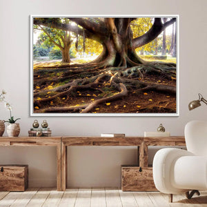 Banyan Tree Canvas Wall Art Print - Majestic Roots and