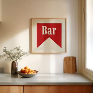 Bar Banner Tab Typography Square Art Print