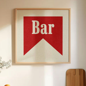 Bar Banner Tab Typography Square Art Print