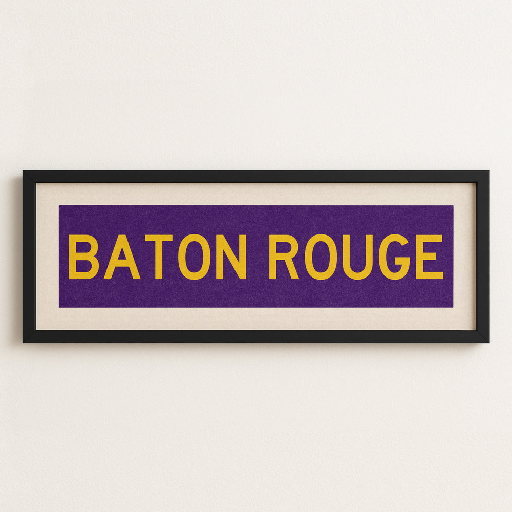 Framed Baton Rouge Purple Bus Scroll