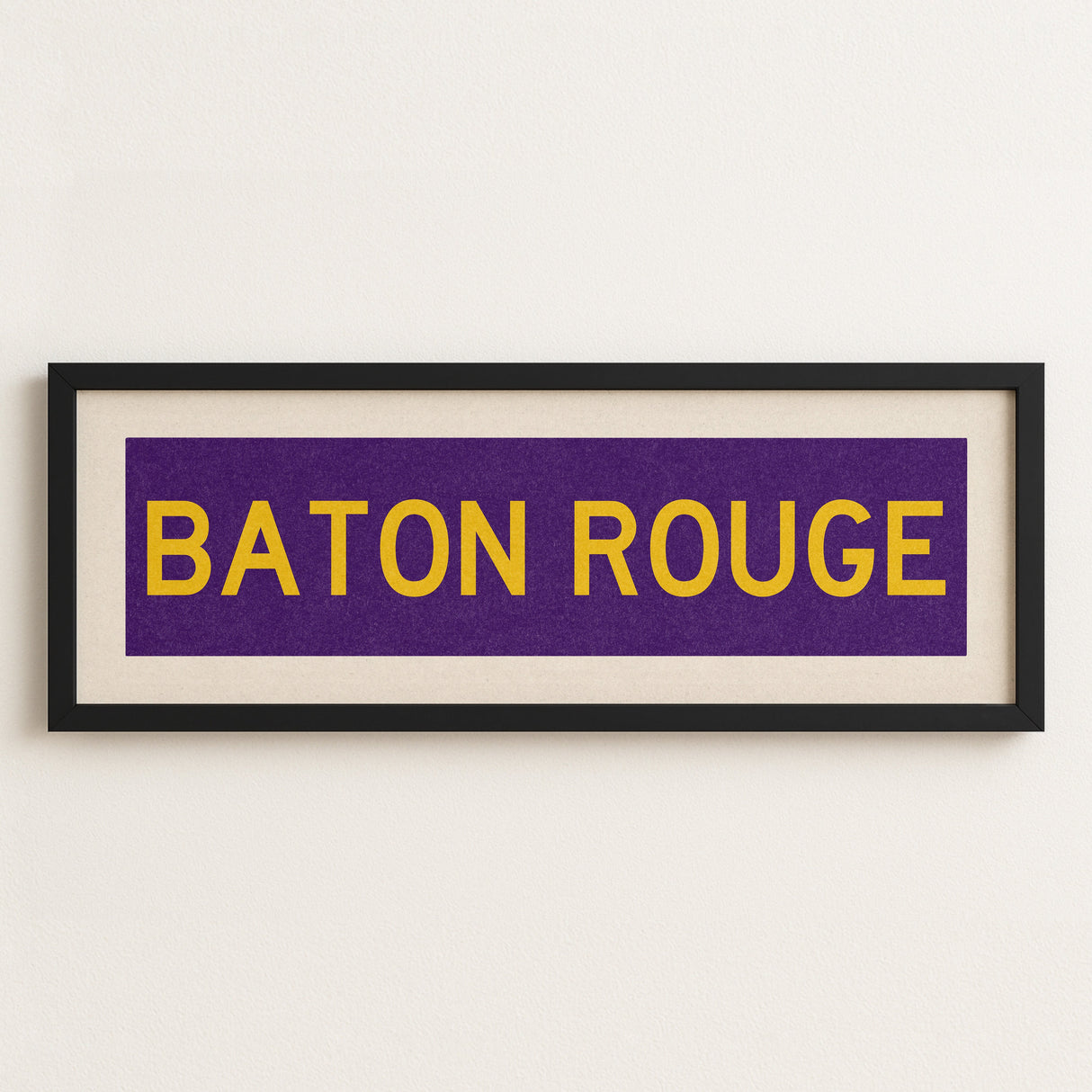 Framed Baton Rouge Purple Bus Scroll