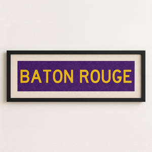 Framed Baton Rouge Purple Bus Scroll