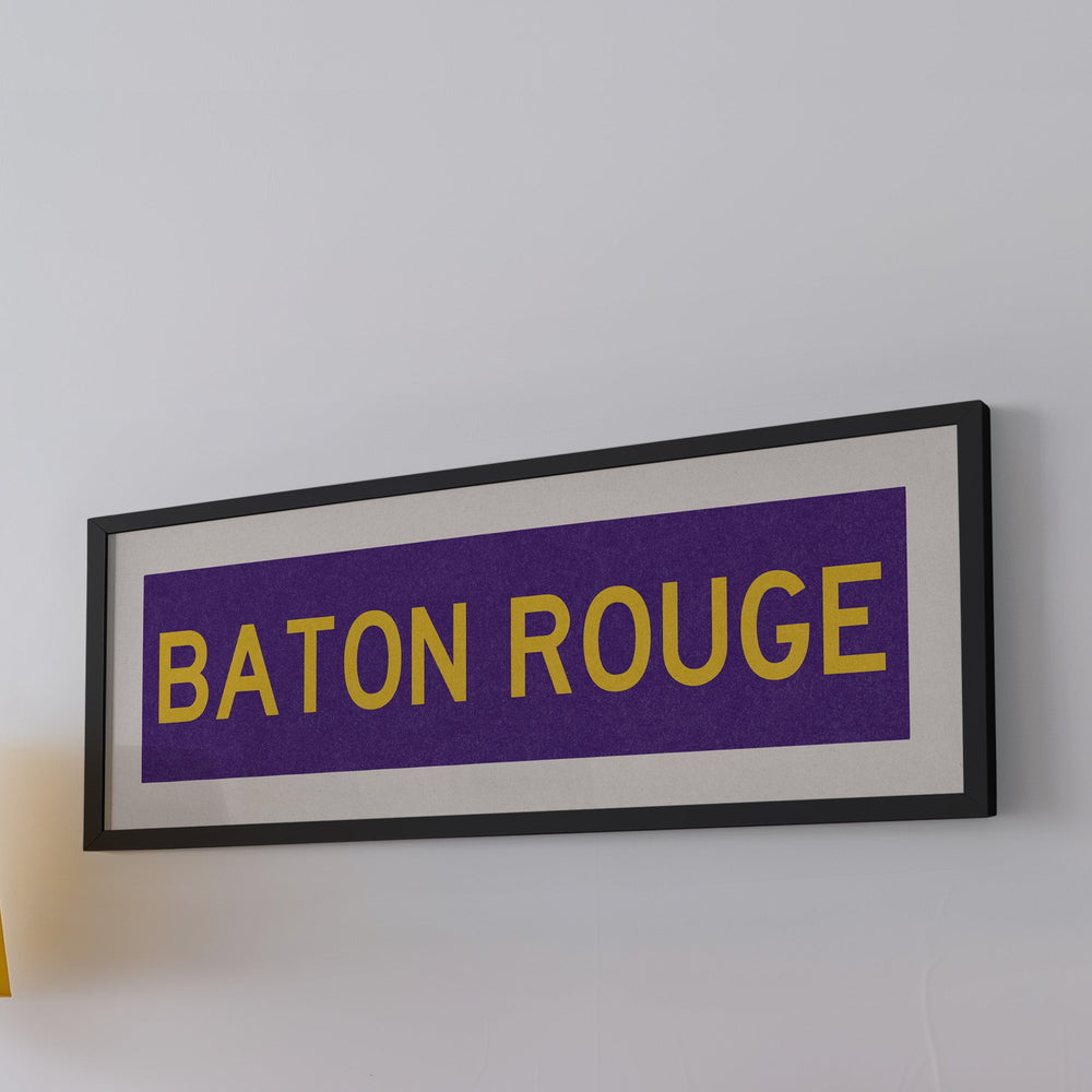 Framed Baton Rouge Purple Bus Scroll