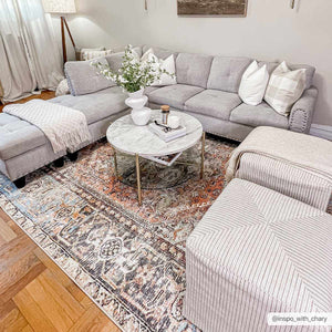 Beck Peach Washable Area Rug - Clearance