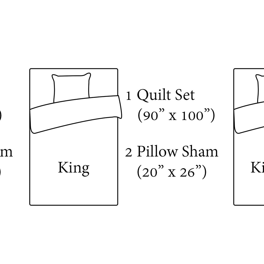 3-Piece Cotton Blend Reversible Quilt Set