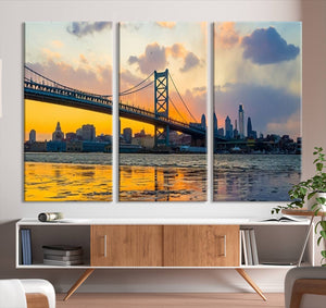 Ben Franklin Bridge Wall Art Print – Philadelphia Skyline