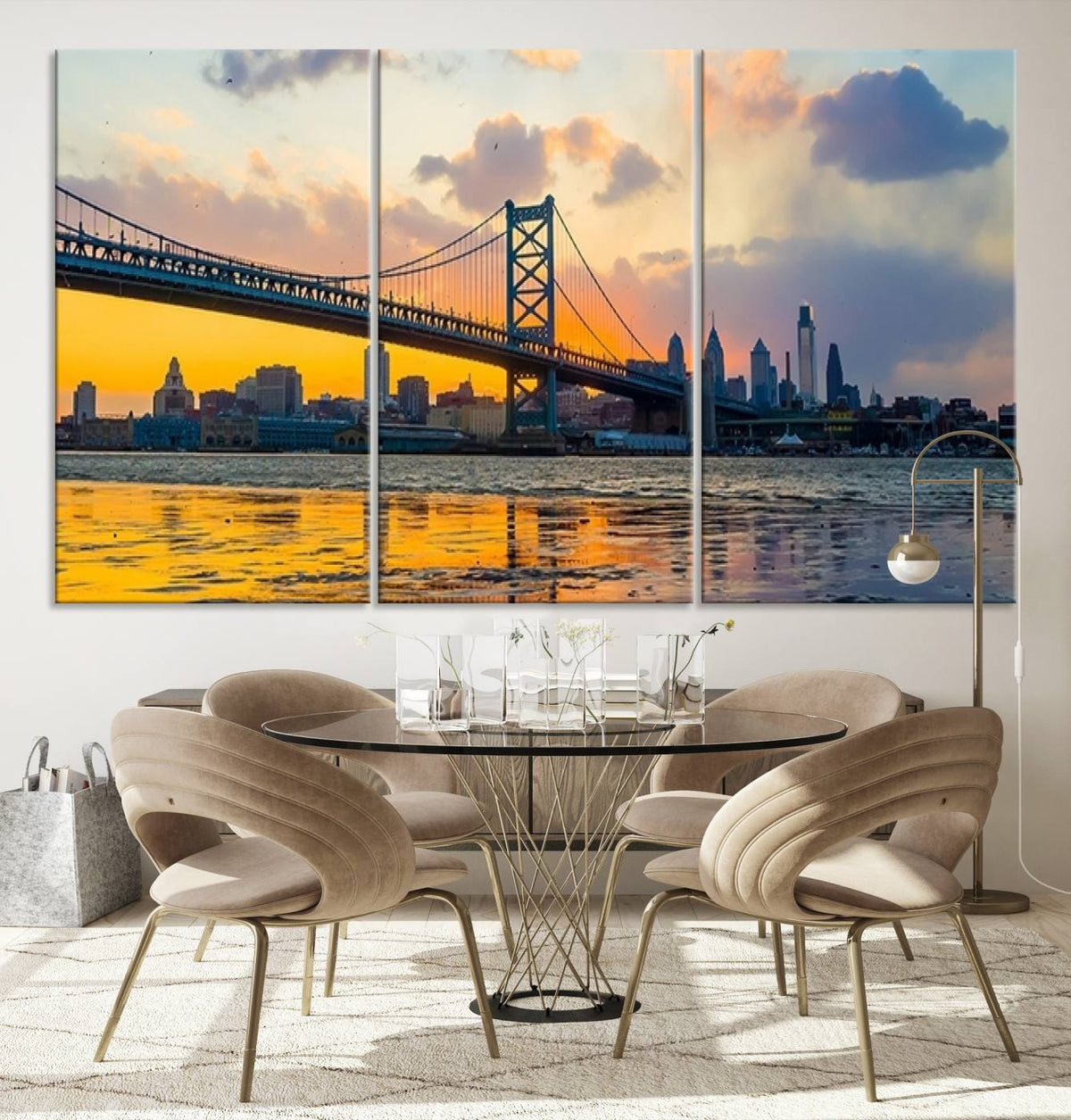 Ben Franklin Bridge Wall Art Print – Philadelphia Skyline