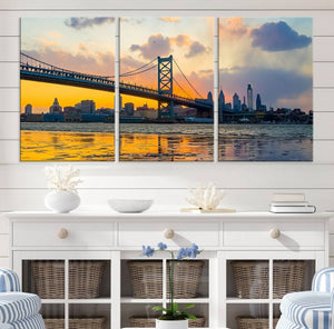 Ben Franklin Bridge Wall Art Print – Philadelphia Skyline
