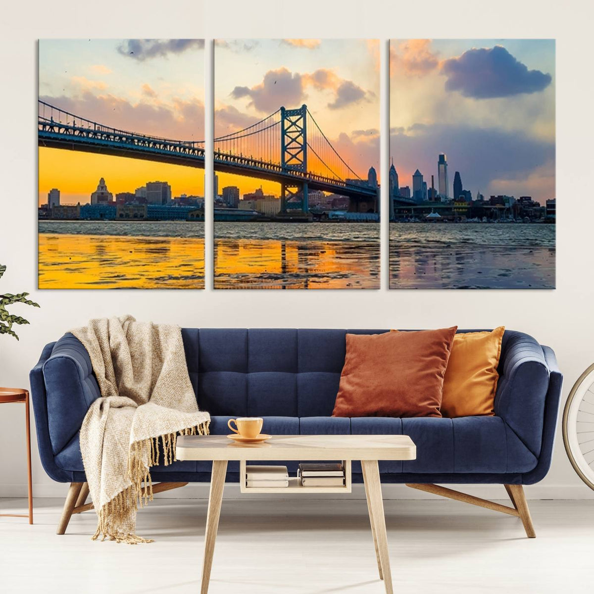 Ben Franklin Bridge Wall Art Print – Philadelphia Skyline