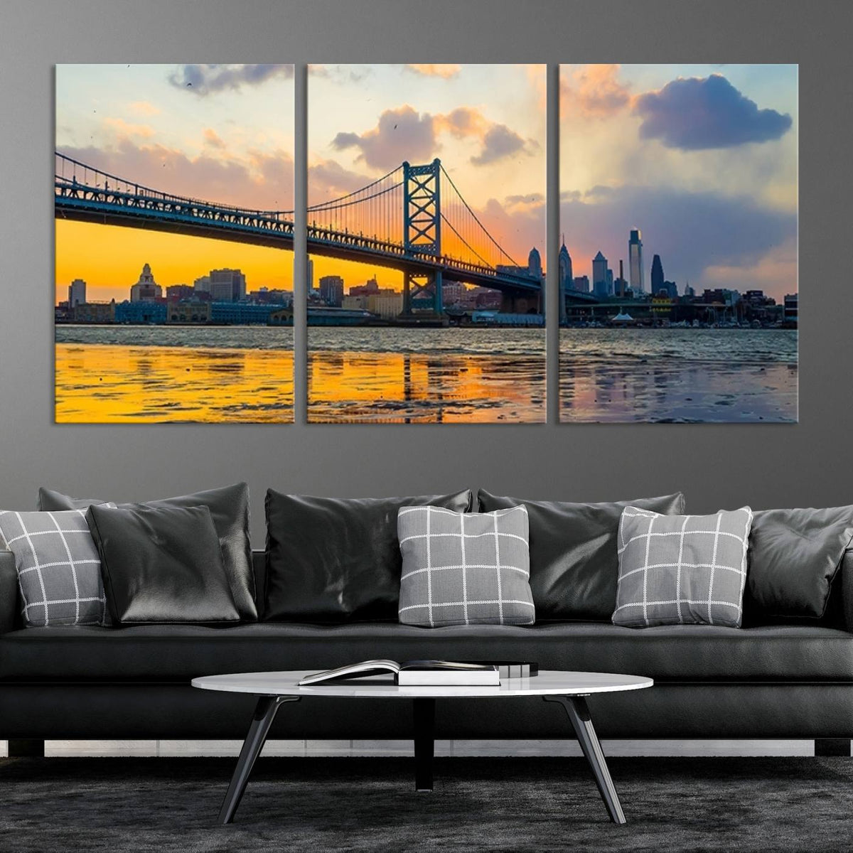Ben Franklin Bridge Wall Art Print – Philadelphia Skyline