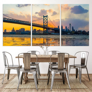 Ben Franklin Bridge Wall Art Print – Philadelphia Skyline