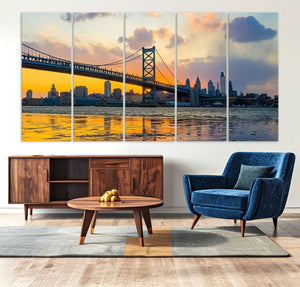 Ben Franklin Bridge Wall Art Print – Philadelphia Skyline