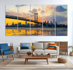 Ben Franklin Bridge Wall Art Print – Philadelphia Skyline