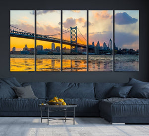 Ben Franklin Bridge Wall Art Print – Philadelphia Skyline