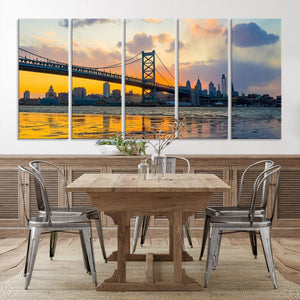 Ben Franklin Bridge Wall Art Print – Philadelphia Skyline