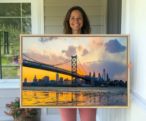 Ben Franklin Bridge Wall Art Print – Philadelphia Skyline