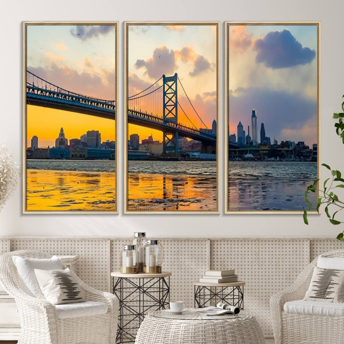 Ben Franklin Bridge Wall Art Print – Philadelphia Skyline
