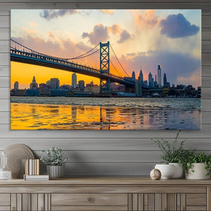 Ben Franklin Bridge Wall Art Print – Philadelphia Skyline