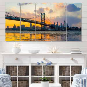 Ben Franklin Bridge Wall Art Print – Philadelphia Skyline