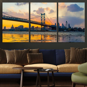 Ben Franklin Bridge Wall Art Print – Philadelphia Skyline