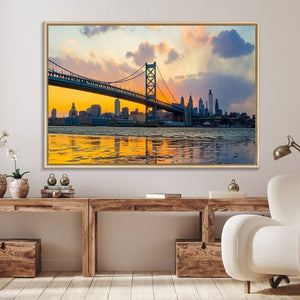 Ben Franklin Bridge Wall Art Print – Philadelphia Skyline