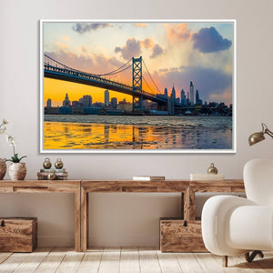 Ben Franklin Bridge Wall Art Print – Philadelphia Skyline