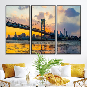 Ben Franklin Bridge Wall Art Print – Philadelphia Skyline