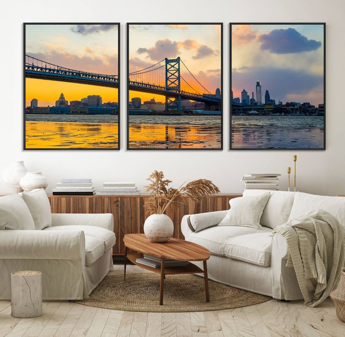 Ben Franklin Bridge Wall Art Print – Philadelphia Skyline