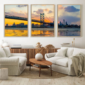 Ben Franklin Bridge Wall Art Print – Philadelphia Skyline