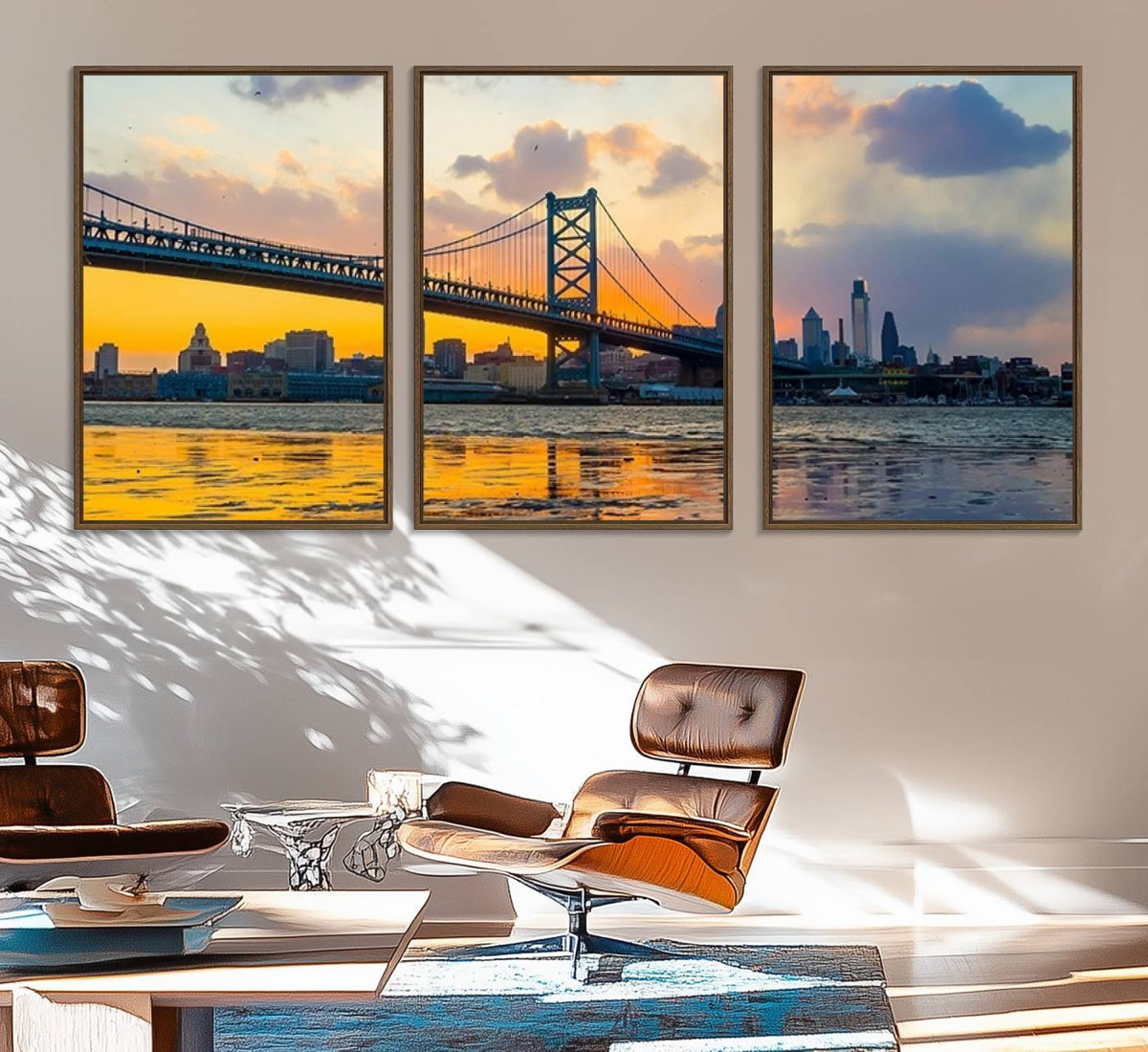 Ben Franklin Bridge Wall Art Print – Philadelphia Skyline