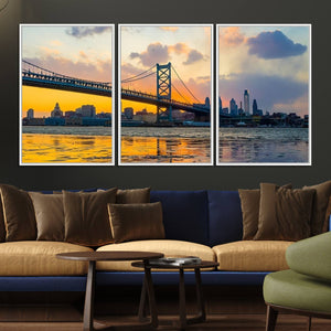 Ben Franklin Bridge Wall Art Print – Philadelphia Skyline
