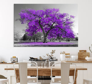 Big Purple Tree Wall Art Canvas Print