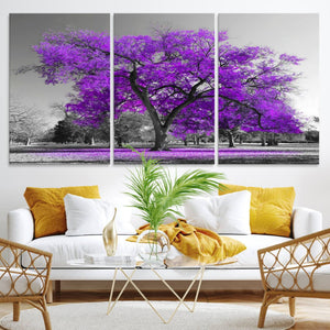 Big Purple Tree Wall Art Canvas Print