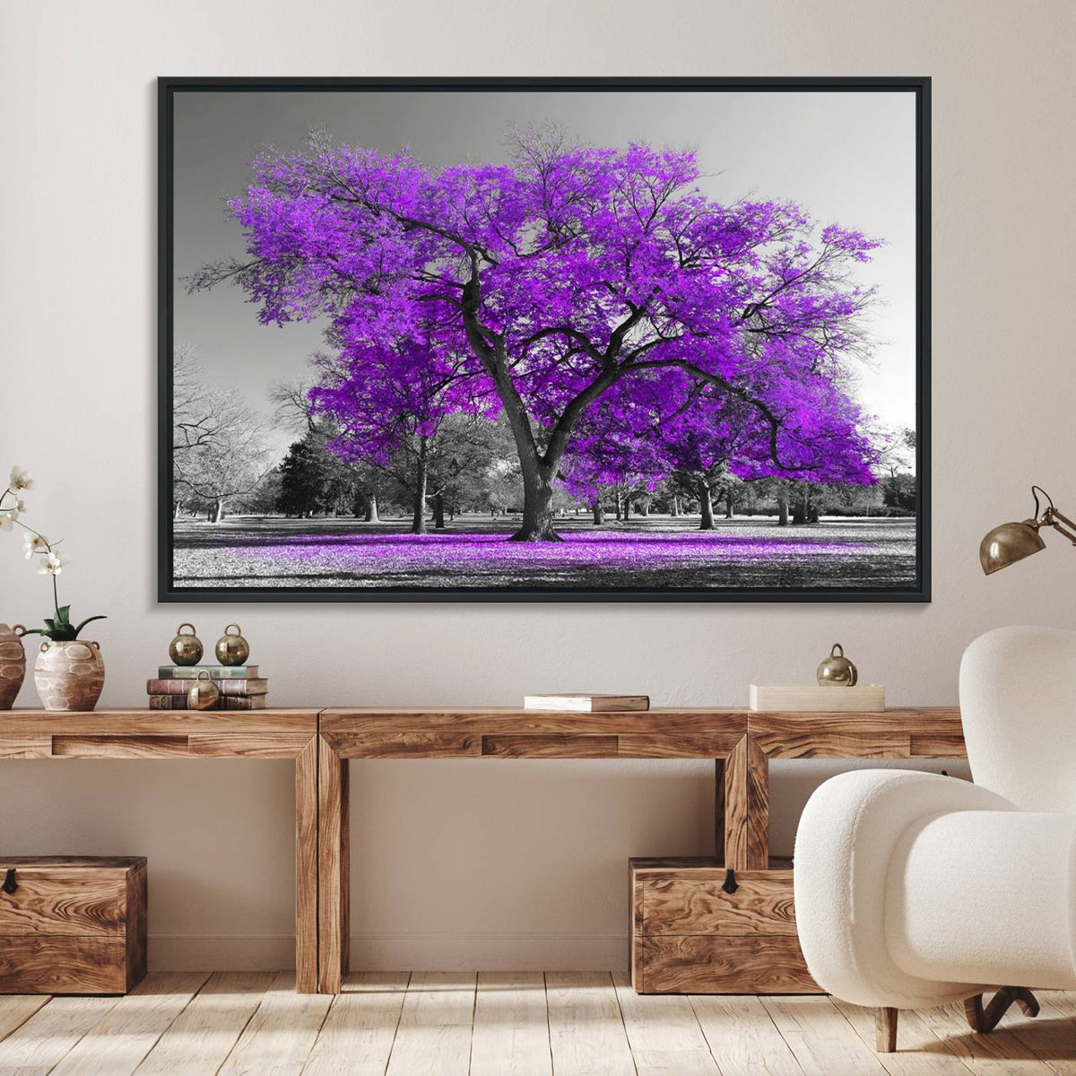 Big Purple Tree Wall Art Canvas Print
