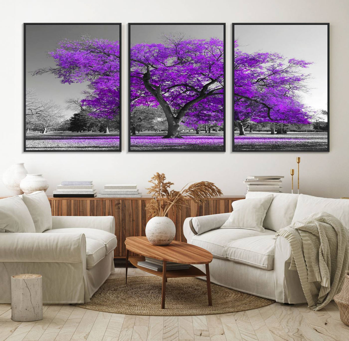 Big Purple Tree Wall Art Canvas Print