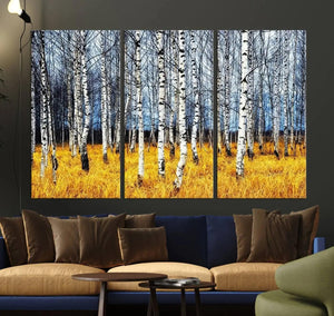 Birch Trees Wall Art Print, Wall Art Landscape Canvas Print