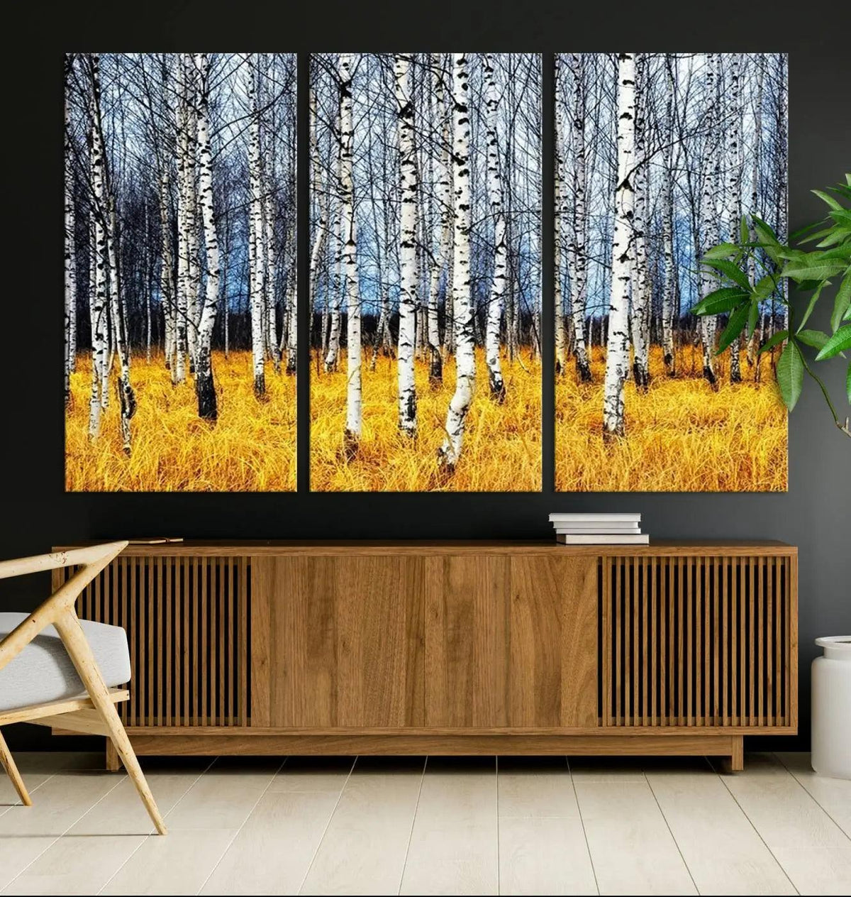 Birch Trees Wall Art Print, Wall Art Landscape Canvas Print