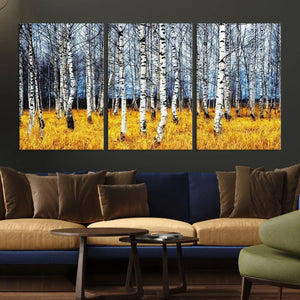 Birch Trees Wall Art Print, Wall Art Landscape Canvas Print