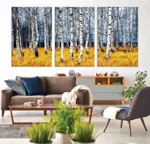 Birch Trees Wall Art Print, Wall Art Landscape Canvas Print