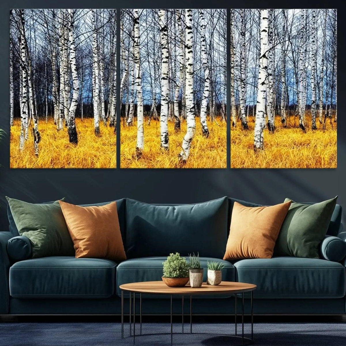 Birch Trees Wall Art Print, Wall Art Landscape Canvas Print
