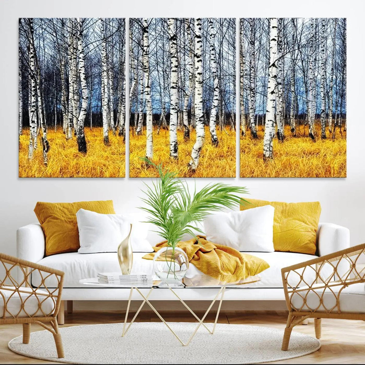 Birch Trees Wall Art Print, Wall Art Landscape Canvas Print