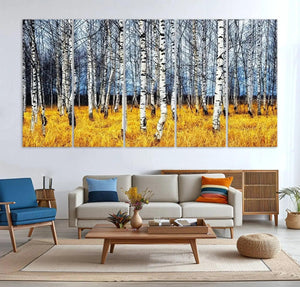 Birch Trees Wall Art Print, Wall Art Landscape Canvas Print