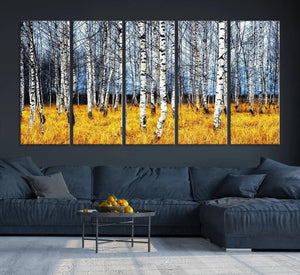 Birch Trees Wall Art Print, Wall Art Landscape Canvas Print