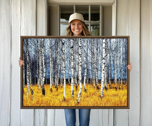 Birch Trees Wall Art Print, Wall Art Landscape Canvas Print