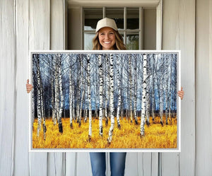 Birch Trees Wall Art Print, Wall Art Landscape Canvas Print