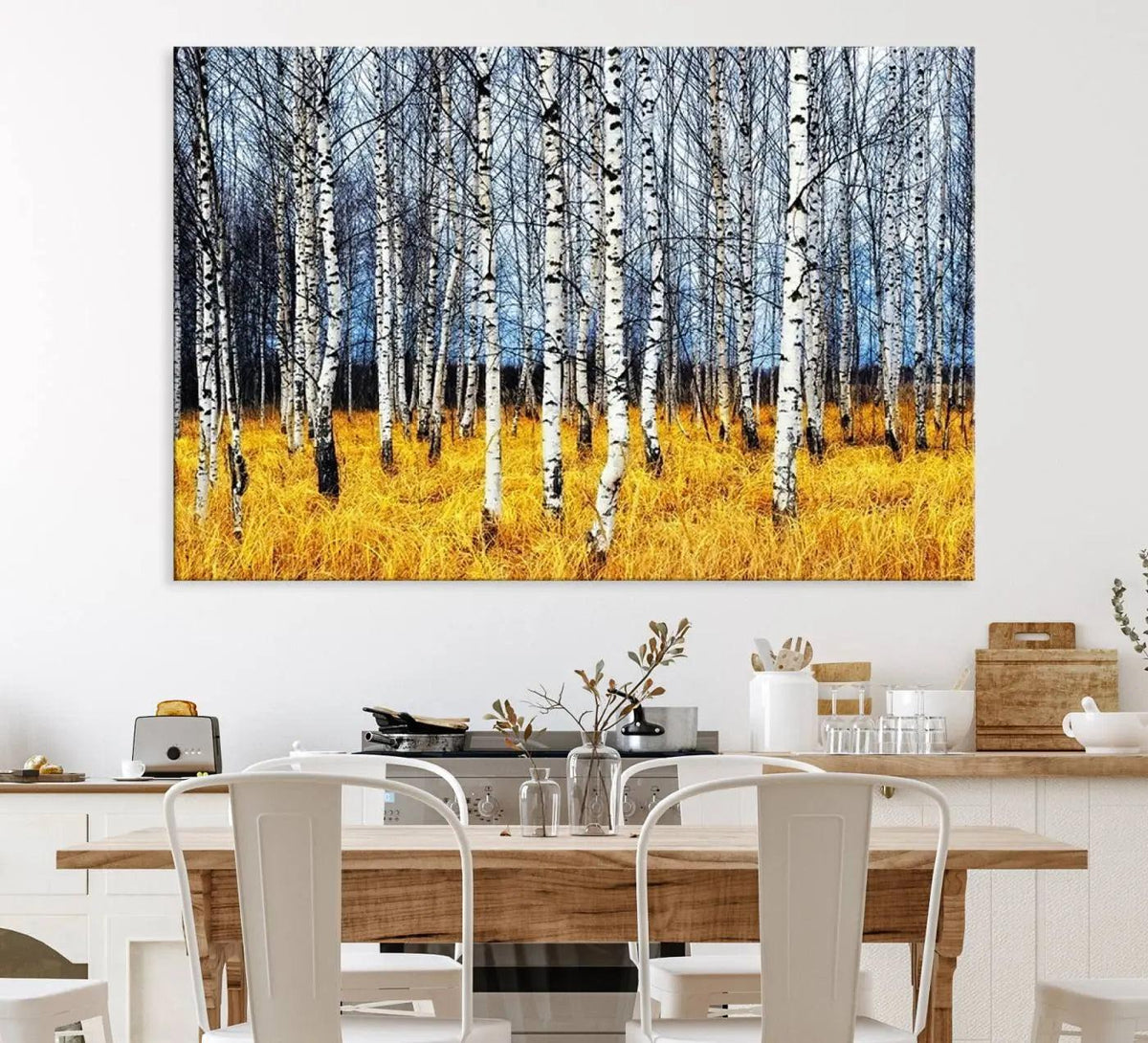 Birch Trees Wall Art Print, Wall Art Landscape Canvas Print