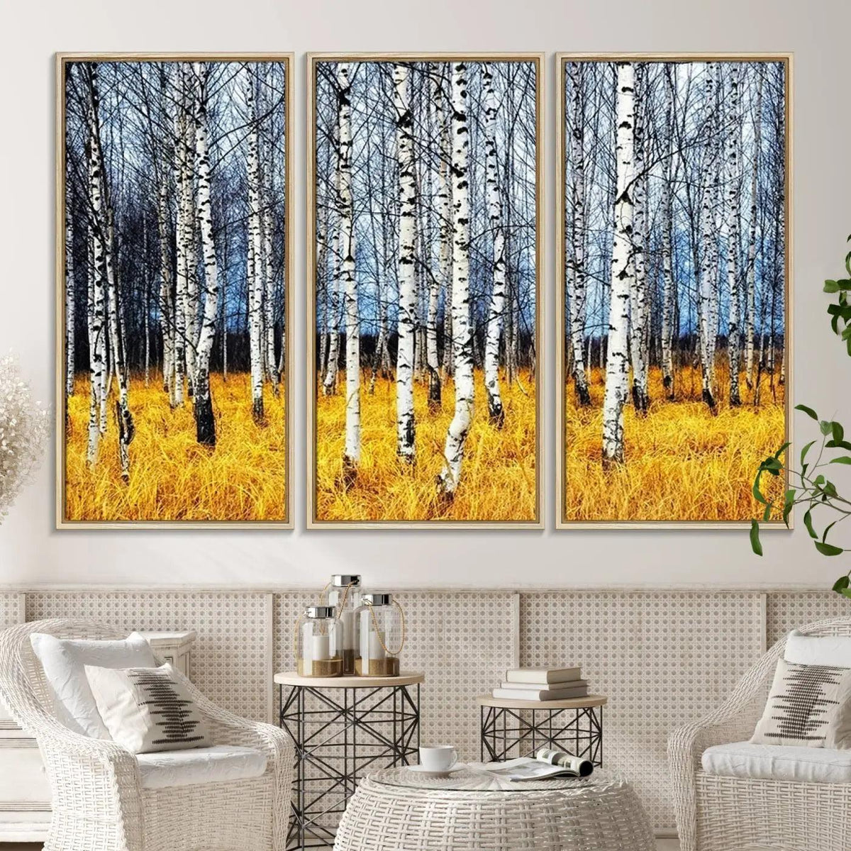 Birch Trees Wall Art Print, Wall Art Landscape Canvas Print